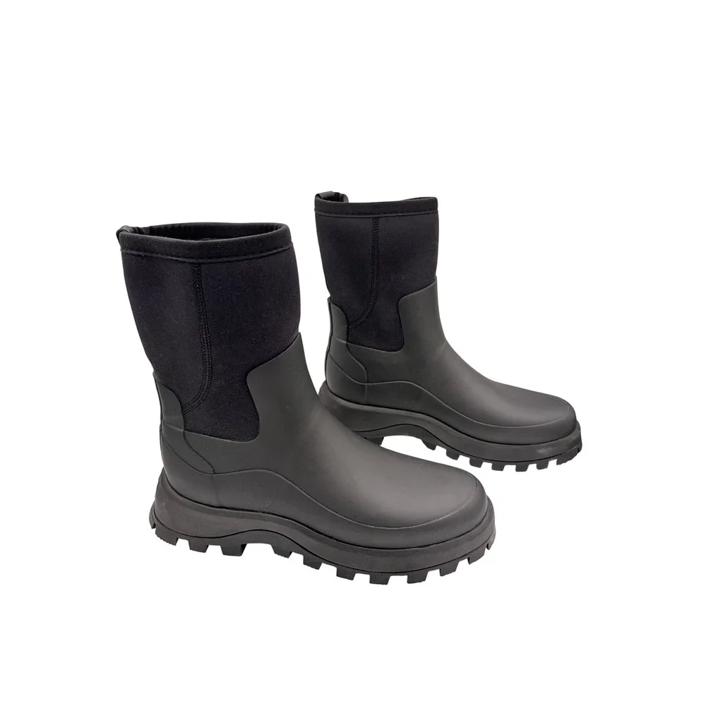Hunter City Explorer Short Neoprene Boots 8 Black Waterproof Lug Sole Rain